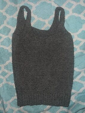 SKIMS Cozy Charcoal Knit Tank Top – Size S/M